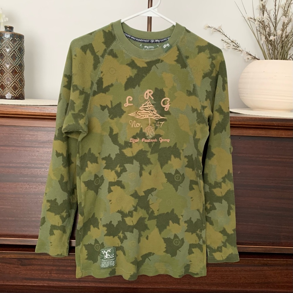 Vintage LRG Lifted Research Group O.G. Army Thermal Embroidered Shirt, Size XL